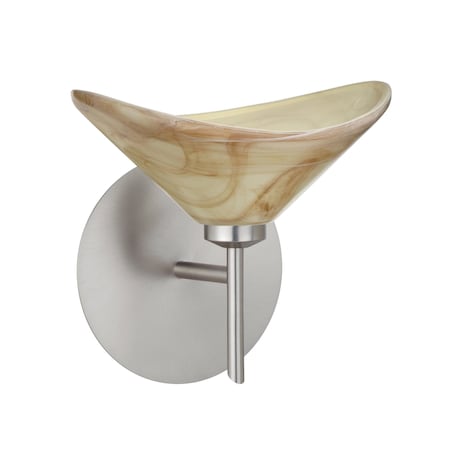Besa Lighting Hoppi Mini Sconce, Mocha, Satin Nickel Finish, 1x40W Halogen 1SW-191383-SN